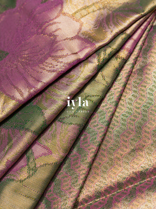 The Lotus Weave Tissue Kanjeevaram Dipped in Gold