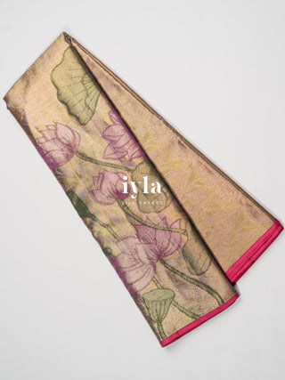 The Lotus Weave Tissue Kanjeevaram Dipped in Gold