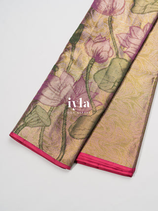 The Lotus Weave Tissue Kanjeevaram Dipped in Gold