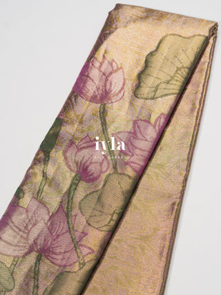 The Lotus Weave Tissue Kanjeevaram Dipped in Gold