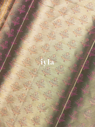 The Lotus Weave Tissue Kanjeevaram Dipped in Gold
