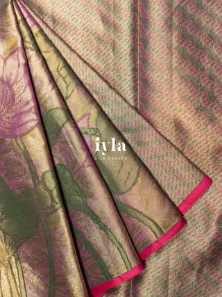 The Lotus Weave Tissue Kanjeevaram Dipped in Gold