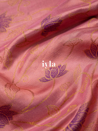 The Lotus DayDream Kanjeevaram in Flamingo Pink
