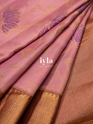 The Lotus DayDream Kanjeevaram in Flamingo Pink