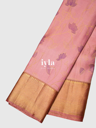 The Lotus DayDream Kanjeevaram in Flamingo Pink