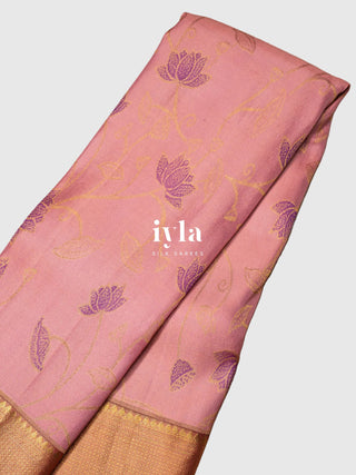 The Lotus DayDream Kanjeevaram in Flamingo Pink