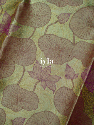 The Lotus Pond Kanjeevaram in Sea Green