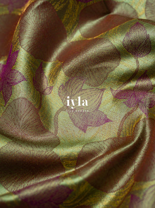 The Lotus Pond Kanjeevaram in Sea Green