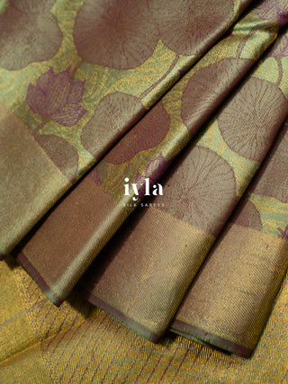 The Lotus Pond Kanjeevaram in Sea Green