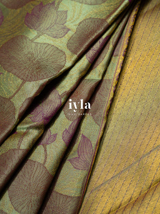 The Lotus Pond Kanjeevaram in Sea Green