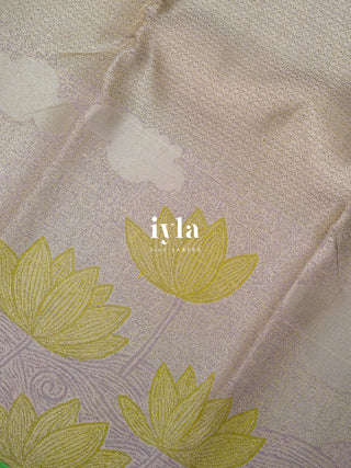 The Lotus Pond Kanjeevaram Dipped in Silver