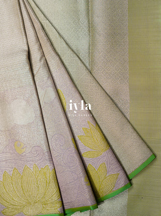 The Lotus Pond Kanjeevaram Dipped in Silver