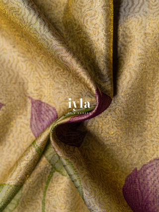 The Lotus Weave Enchantment Kanjeevaram Dipped in Gold