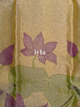 The Lotus Weave Enchantment Kanjeevaram Dipped in Gold