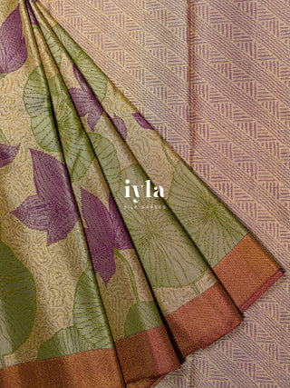 The Lotus Weave Enchantment Kanjeevaram Dipped in Gold