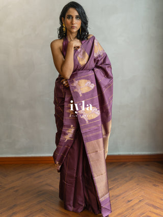 The Love Birds Kanjeevaram Enchantment in Purple Affair