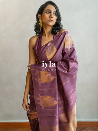 The Love Birds Kanjeevaram Enchantment in Purple Affair