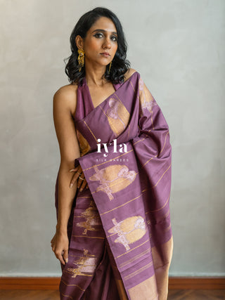 The Love Birds Kanjeevaram Enchantment in Purple Affair