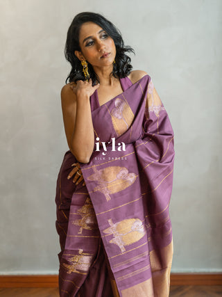 The Love Birds Kanjeevaram Enchantment in Purple Affair