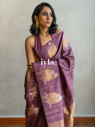 The Love Birds Kanjeevaram Enchantment in Purple Affair