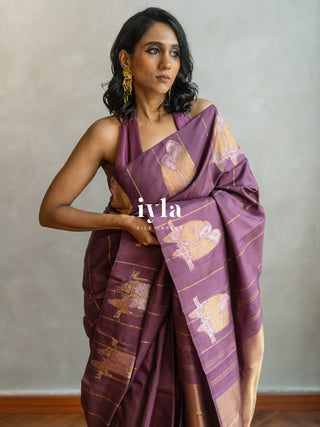 The Love Birds Kanjeevaram Enchantment in Purple Affair