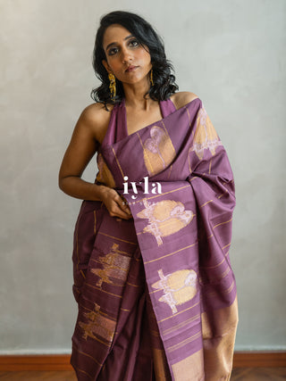 The Love Birds Kanjeevaram Enchantment in Purple Affair