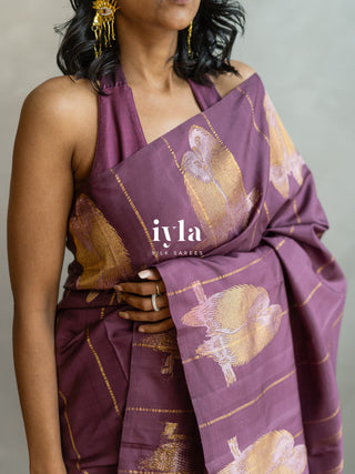 The Love Birds Kanjeevaram Enchantment in Purple Affair