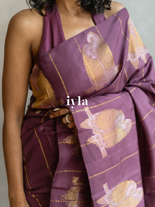 The Love Birds Kanjeevaram Enchantment in Purple Affair