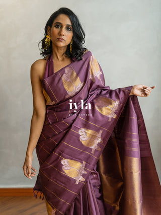 The Love Birds Kanjeevaram Enchantment in Purple Affair