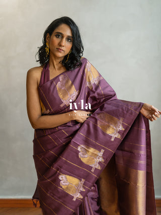 The Love Birds Kanjeevaram Enchantment in Purple Affair