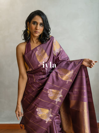 The Love Birds Kanjeevaram Enchantment in Purple Affair