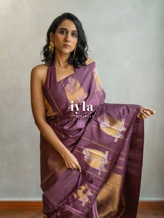 The Love Birds Kanjeevaram Enchantment in Purple Affair