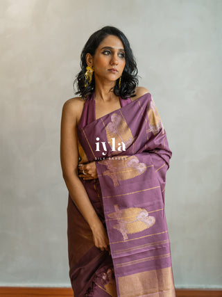 The Love Birds Kanjeevaram Enchantment in Purple Affair