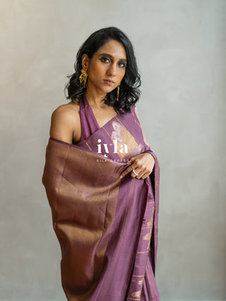 The Love Birds Kanjeevaram Enchantment in Purple Affair