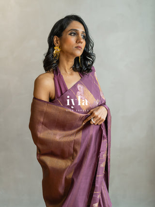 The Love Birds Kanjeevaram Enchantment in Purple Affair