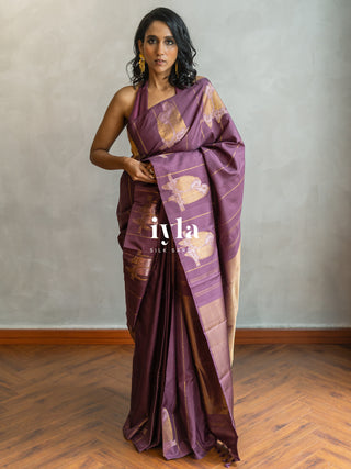 The Love Birds Kanjeevaram Enchantment in Purple Affair