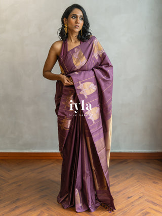 The Love Birds Kanjeevaram Enchantment in Purple Affair