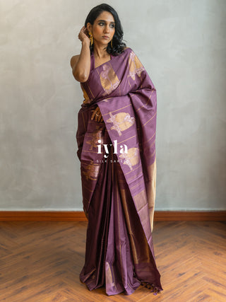 The Love Birds Kanjeevaram Enchantment in Purple Affair