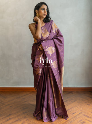 The Love Birds Kanjeevaram Enchantment in Purple Affair