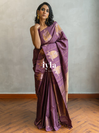 The Love Birds Kanjeevaram Enchantment in Purple Affair