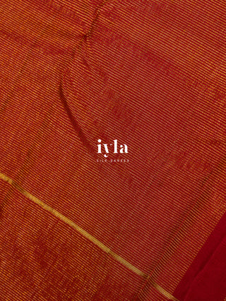 The Love Birds Kanjeevaram Enchantment in Carmine Red