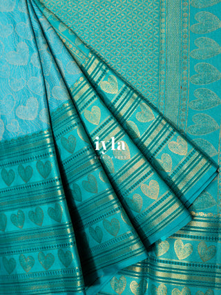 The Love Bomb Kanjeevaram in Glacier Blue