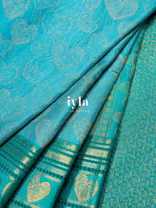 The Love Bomb Kanjeevaram in Glacier Blue