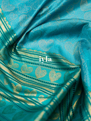 The Love Bomb Kanjeevaram in Glacier Blue