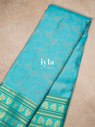 The Love Bomb Kanjeevaram in Glacier Blue
