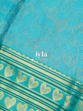 The Love Bomb Kanjeevaram in Glacier Blue