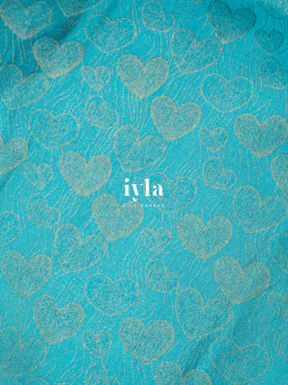 The Love Bomb Kanjeevaram in Glacier Blue