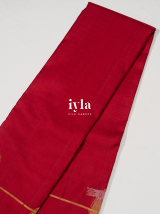 The Love Birds Kanjeevaram Enchantment in Carmine Red
