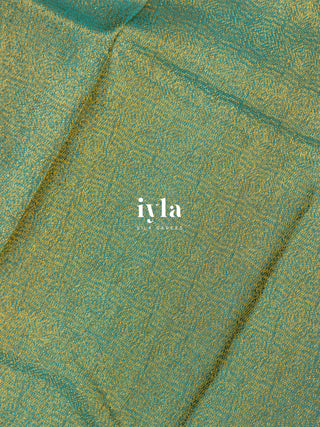The Trumpet Lily Enchantment Kanjeevaram in Baby Blue