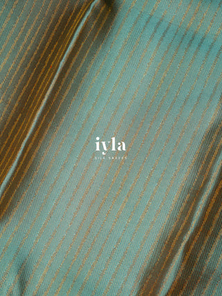 The Tropical Foliage Kanjeevaram in Pearl Aqua